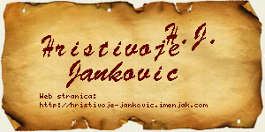 Hristivoje Janković vizit kartica